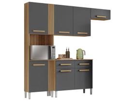 Armário de Cozinha Compacta Aramóveis Juma com Balcão 7 Portas 2 Gavetas