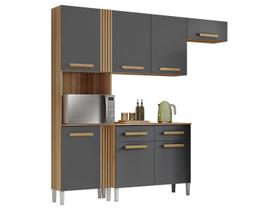 Armário de Cozinha Compacta Aramóveis Juma com Balcão 7 Portas 2 Gavetas Armário de Cozinha Compacta Aramóveis Juma com Balcão 7 Portas 2 Gavetas