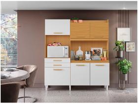 Armário de Cozinha Compacta Aramóveis Selena com Balcão 6 Portas 2 Gavetas Armário de Cozinha Compacta Aramóveis Selena com Balcão 6 Portas 2 Gavetas