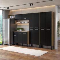 Armário de Cozinha Compacta Arizona Fusion Two Carraro Carvalho com Preto Armário de Cozinha Compacta Arizona Fusion Two Carraro Carvalho com Preto