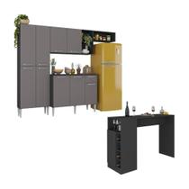 Armário de Cozinha Compacta com Bancada Americana Pequim Multimóveis MP2204 Armário de Cozinha Compacta com Bancada Americana Pequim Multimóveis MP2204