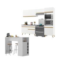 Armário de Cozinha Compacta com Mesa/Bancada Veneza Multimóveis MP2210