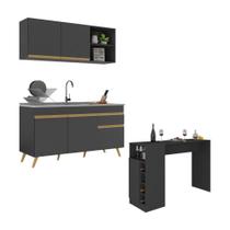 Armário de Cozinha Compacta com Mesa Gourmet Veneza Multimóveis MP2201