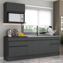 Armário De Cozinha Compacta Com Rodapé Preto