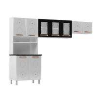 Armário de Cozinha Compacta de Aço 3 Peças para Micro-ondas com Vidros Multimóveis CR20350 Armário de Cozinha Compacta de Aço 3 Peças para Micro-ondas com Vidros Multimóveis CR20350