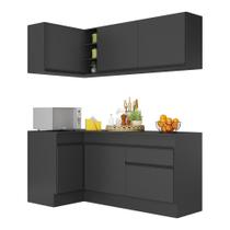 Armário de Cozinha Compacta de Canto com Rodapé Veneza Multimóveis MP2092.895 Preto Armário de Cozinha Compacta de Canto com Rodapé Veneza Multimóveis MP2092.895 Preto