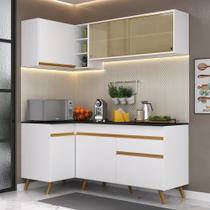 Armário de Cozinha Compacta de Canto Veneza GW Multimóveis MP2056 Branca