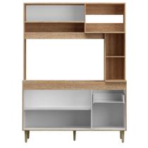 Armário de Cozinha Compacta em MDP Mel e Off White 1,95 x 1,53 m Splendore Armário de Cozinha Compacta em MDP Mel e Off White 1,95 x 1,53 m Splendore