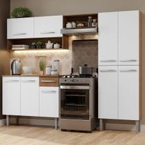 Armário De Cozinha Compacta Emilly Pop Madesa Xa Branco/Rustic Armário De Cozinha Compacta Emilly Pop Madesa Xa Branco/Rustic