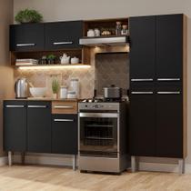 Armário De Cozinha Compacta Emilly Pop Madesa Xa Rustic/Preto Armário De Cozinha Compacta Emilly Pop Madesa Xa Rustic/Preto