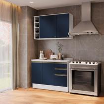 Armário de Cozinha Compacta Garrafeiro 100% MDF 120cm Branco/Azul Profundo Celeste Kappesberg Armário de Cozinha Compacta Garrafeiro 100% MDF 120cm Branco/Azul Profundo Celeste Kappesberg
