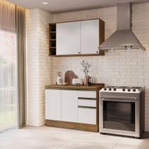 Armário De Cozinha Compacta Garrafeiro 100% Mdf 120cm Nogueira/branco Celeste Kappesberg