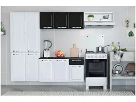 Armário de Cozinha Compacta Itatiaia Amanda Aço com Balcão 10 Portas 1 Gaveta