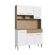 Armário de Cozinha Compacta Kit 6 Portas 1 Gaveta AC6001 WoodBranco