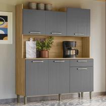 Armário de Cozinha Compacta MDF 6 Portas 1 Gaveta Gênova Plus