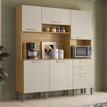 Armário de Cozinha Compacta MDF 6 Portas Ferrara Plus