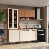 Armário de Cozinha Compacta Modulada 3 Peças com Balcão Havana Multimóveis CR20331