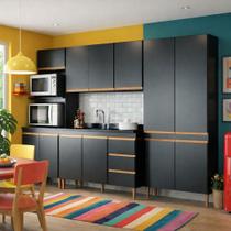 Armário de Cozinha Compacta Modulada 4 peças 2,80m Essenza Móvel na Caixa Armário de Cozinha Compacta Modulada 4 peças 2,80m Essenza Móvel na Caixa