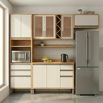 Armário de Cozinha Compacta Modulada 4 Peças 9 Portas com Vidro e Tampo 100% MDF Barbados Espresso Móveis Bege/Amêndoa/Off White Armário de Cozinha Compacta Modulada 4 Peças 9 Portas com Vidro e Tampo 100% MDF Barbados Espresso Móveis Bege/Amêndoa/Off White