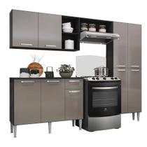 Armário de Cozinha Compacta Multimóveis Pequim Up FG2999 Preta/Lacca Fumê