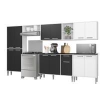 Armário de Cozinha Compacta Multimóveis Xangai Jazz FG3160 Branca/Preta