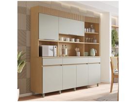 Armário de Cozinha Compacta Nesher Realeza com Balcão 100% MDF 6 Portas 3 Gavetas