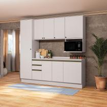 Armário de Cozinha Compacta Nicho Micro-ondas 100% MDF 230cm Branco Celeste Kappesberg Armário de Cozinha Compacta Nicho Micro-ondas 100% MDF 230cm Branco Celeste Kappesberg