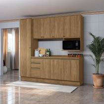 Armário de Cozinha Compacta Nicho Micro-ondas 100% MDF 230cm Nogueira Celeste Kappesberg Armário de Cozinha Compacta Nicho Micro-ondas 100% MDF 230cm Nogueira Celeste Kappesberg