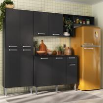 Armário de Cozinha Compacta Pequim 9 Portas MP2933 Multimóveis Preto