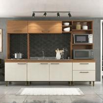 Armário de Cozinha Compacta Roma 6 Portas com Torre Quente Menu Móveis