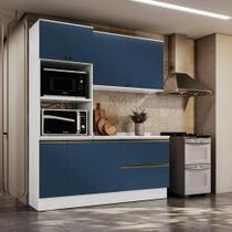 Armário De Cozinha Compacta Torre Quente 100% Mdf 190cm Branco/azul Profundo Celeste Kappesberg Armário De Cozinha Compacta Torre Quente 100% Mdf 190cm Branco/azul Profundo Celeste Kappesberg
