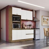 Armário de Cozinha Compacta Torre Quente 100% MDF 190cm Nogueira/Branco Celeste Kappesberg