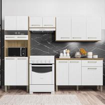 Armário de Cozinha Compacta Versalhes Freijó Supremo 12 Portas, 1 Gaveta e Balcão com Tampo - Kits Paraná Armário de Cozinha Compacta Versalhes Freijó Supremo 12 Portas, 1 Gaveta e Balcão com Tampo - Kits Paraná