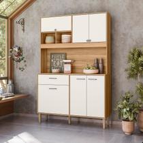 Ármario De Cozinha Compacto 120 Cm 6 Portas E 1 Gaveta Com pés