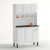 Armário de Cozinha Compacto 6 Portas 1 Gaveta Itatiaia Rose de Aço 105cm Branco