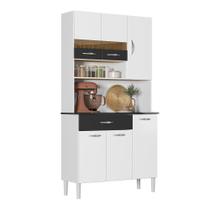 Armário de Cozinha Compacto 6 Portas com Nicho Vogue Kits Paraná Armário de Cozinha Compacto 6 Portas com Nicho Vogue Kits Paraná