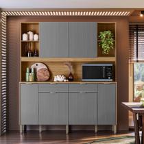 Armário de Cozinha Compacto Botanika 6 Portas 2 Gavetas Nicho p/Micro-ondas 1,79m Armário de Cozinha Compacto Botanika 6 Portas 2 Gavetas Nicho p/Micro-ondas 1,79m