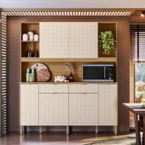 Armário de Cozinha Compacto Botanika 6 Portas 2 Gavetas Nicho p/Micro-ondas 1,79m Armário de Cozinha Compacto Botanika 6 Portas 2 Gavetas Nicho p/Micro-ondas 1,79m