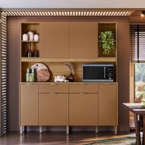 Armário de Cozinha Compacto Botanika 6 Portas 2 Gavetas Nicho p/Micro-ondas 1,79m