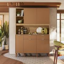 Armário de Cozinha Compacto Flora 5 Portas 2 Gavetas com Nicho p/Micro-ondas 1,44m