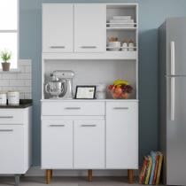 Armário de Cozinha Compacto Milazzo com Balcão Nicho 5 Portas 1 Gaveta Branco
