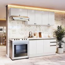 Armário de Cozinha Completa 100% MDF 240cm Branco Celeste Kappesberg Armário de Cozinha Completa 100% MDF 240cm Branco Celeste Kappesberg