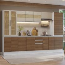 Armário de Cozinha Completa 100% MDF 290 cm Branco/Rustic/Crema Smart Madesa 01