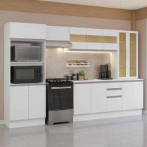 Armário de Cozinha Completa 100% MDF 310 cm Branco Smart Madesa 04 Armário de Cozinha Completa 100% MDF 310 cm Branco Smart Madesa 04