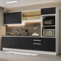 Armário De Cozinha Completa 100% Mdf 310cm 01 Branco/preto Armário De Cozinha Completa 100% Mdf 310cm 01 Branco/preto