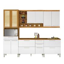 Armário de Cozinha Completa 11 Portas 5 Gavetas 100% MDF Nesher Burguesa 221x270x52cm Armário de Cozinha Completa 11 Portas 5 Gavetas 100% MDF Nesher Burguesa 221x270x52cm