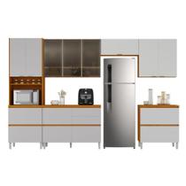 Armário De Cozinha Completa 11 Portas 6 Gavetas Lais Madeirado/Fendi