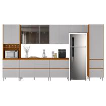 Armário De Cozinha Completa 13 Portas 7 Gavetas Lais Madeirado/Fendi