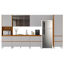 Armário De Cozinha Completa 13 Portas 7 Gavetas Lais Madeirado/fendi Madeirado / Fendi