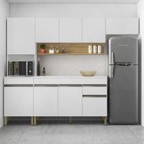 Armário de Cozinha Completa 150 com Balcão Com Tampo 9 Portas Madrid